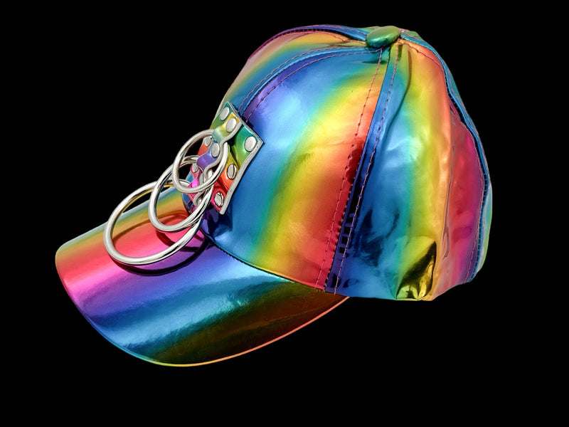 Rainbow Baseball Hat With Rings