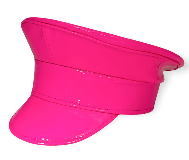 Neon Patent Plain/ Blank Captain Hat