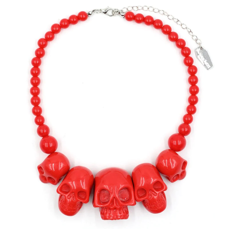 Skull Collection Necklace Red