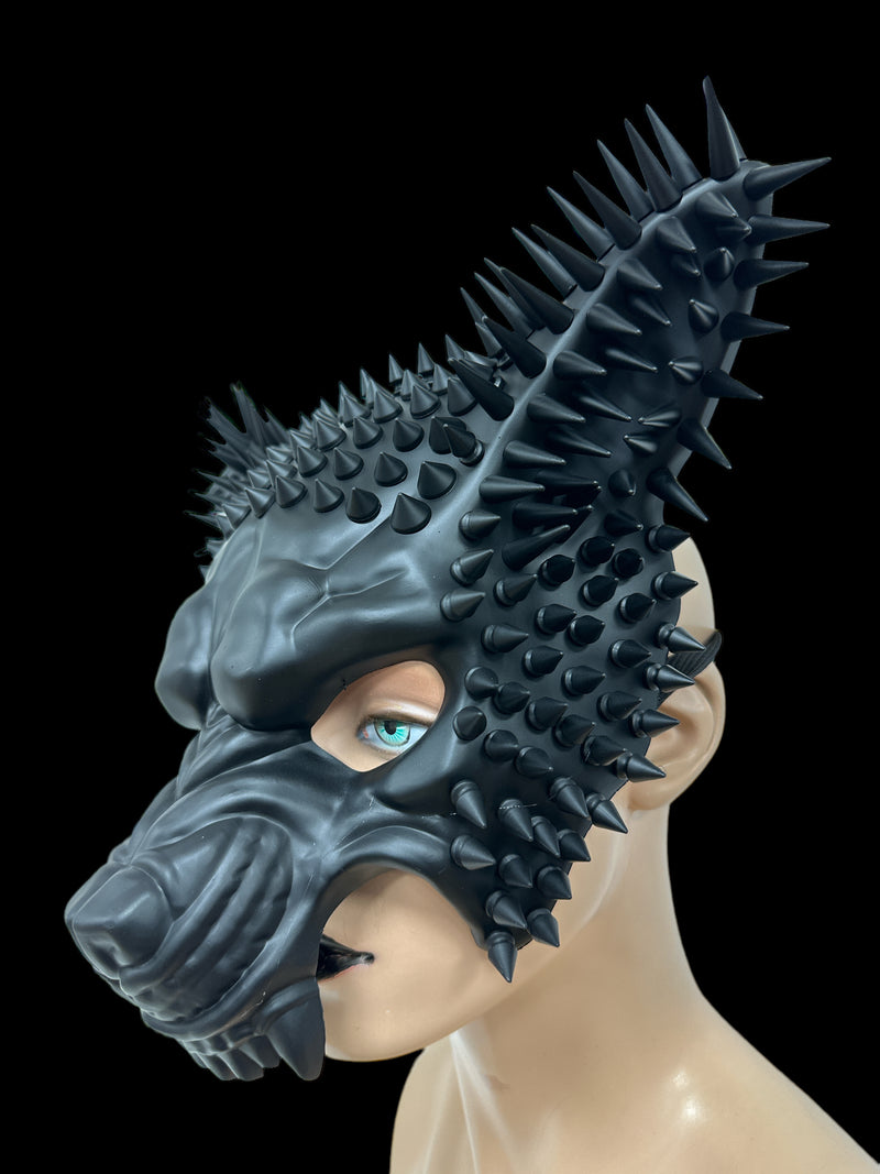 Black Wolf Spike Mask