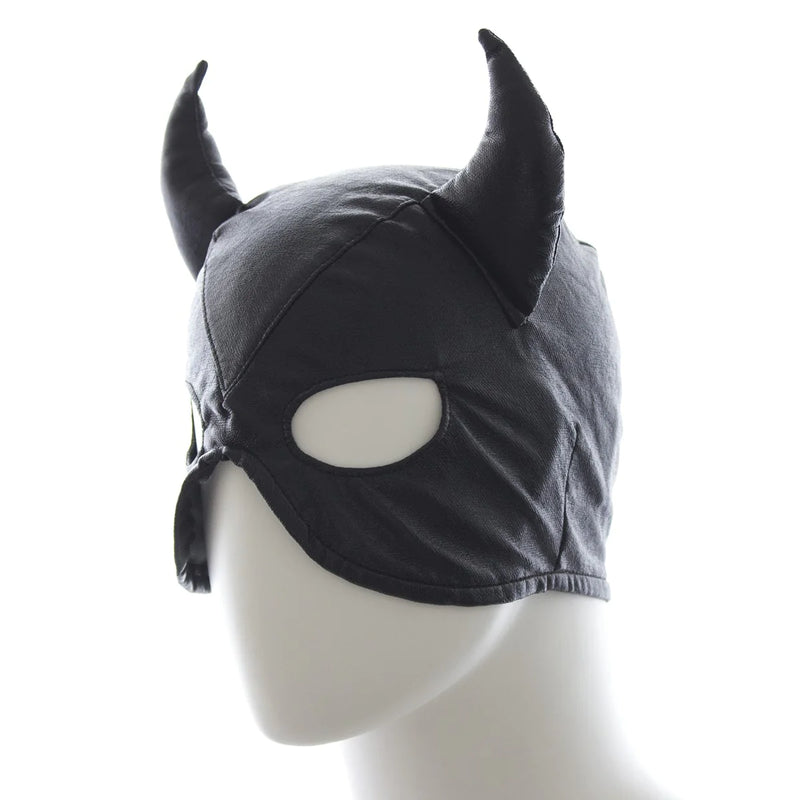 Demon Hood Face Mask Diablo With Horn Black Lace Back