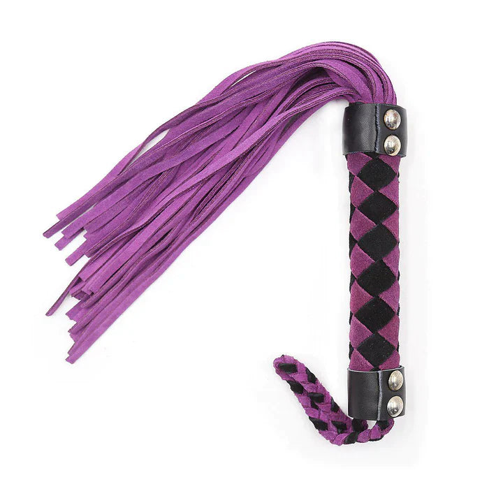 Purple Leather Flogger Whip Fetish Play