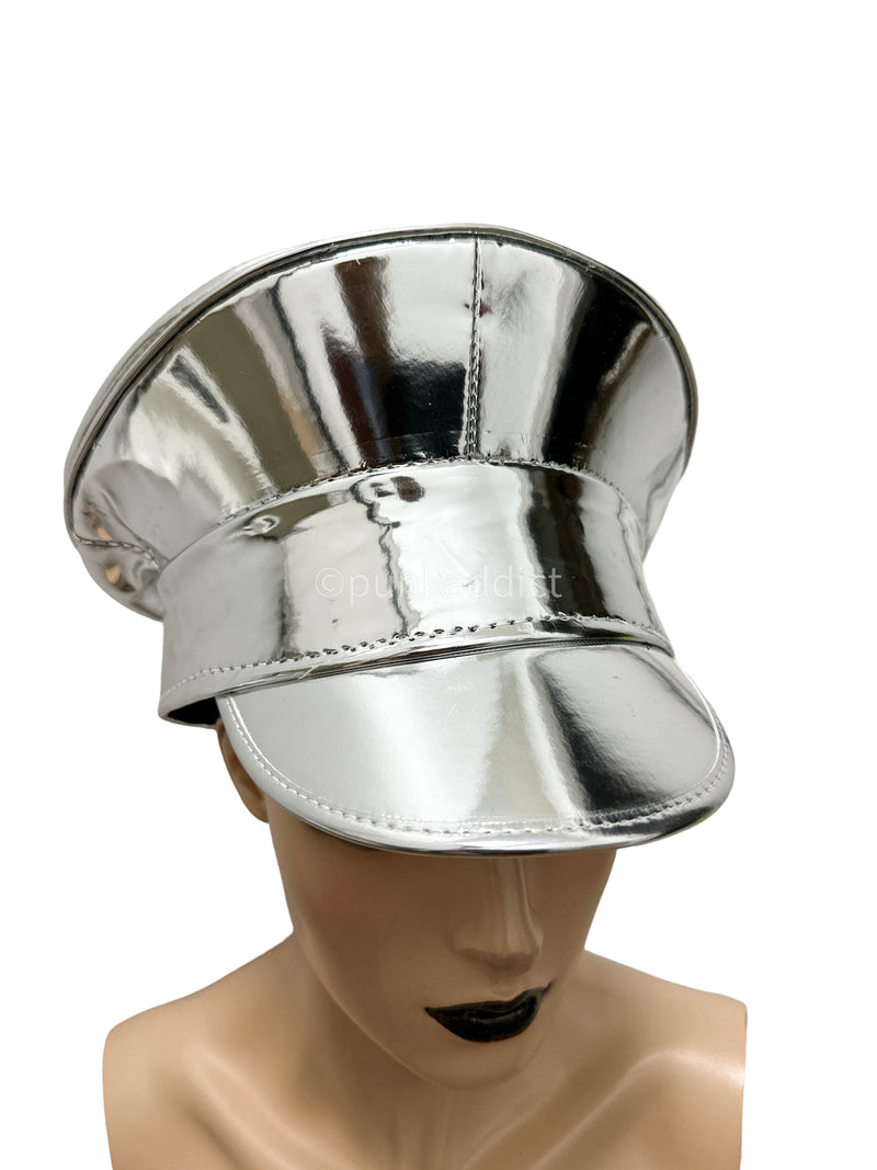 Silver Captain Hat with Skull
