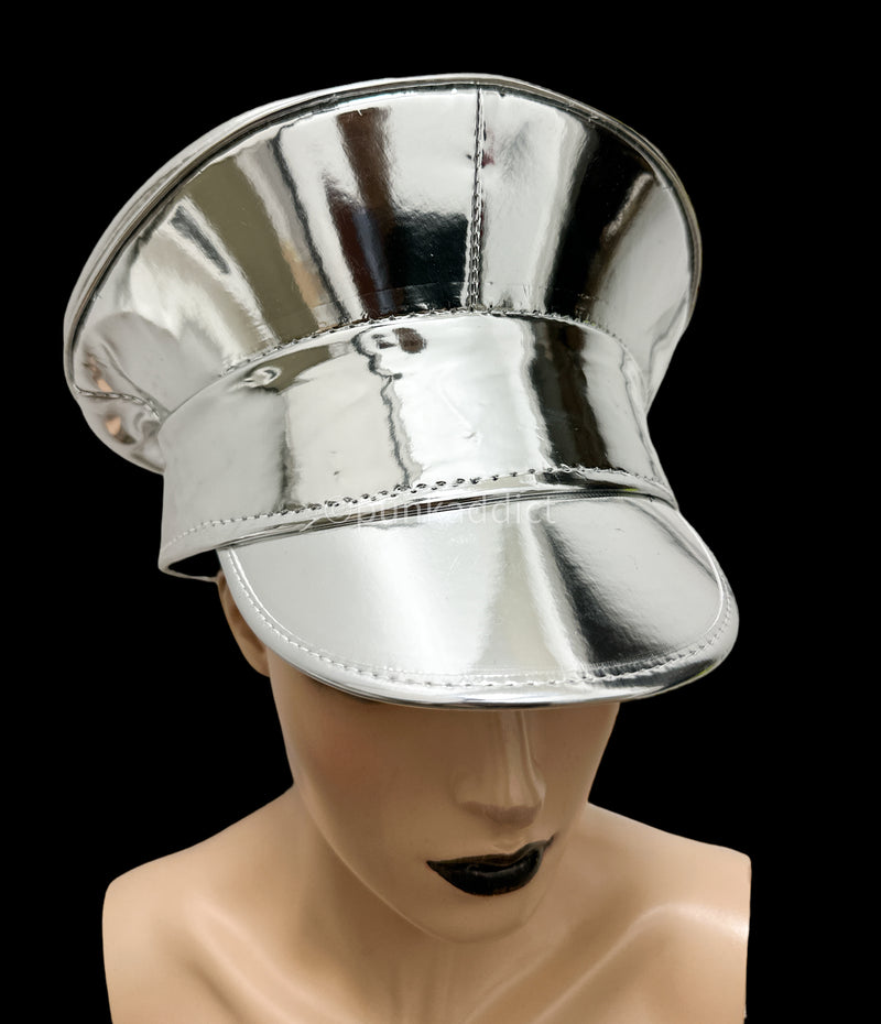 Silver Captain Hat with Skull