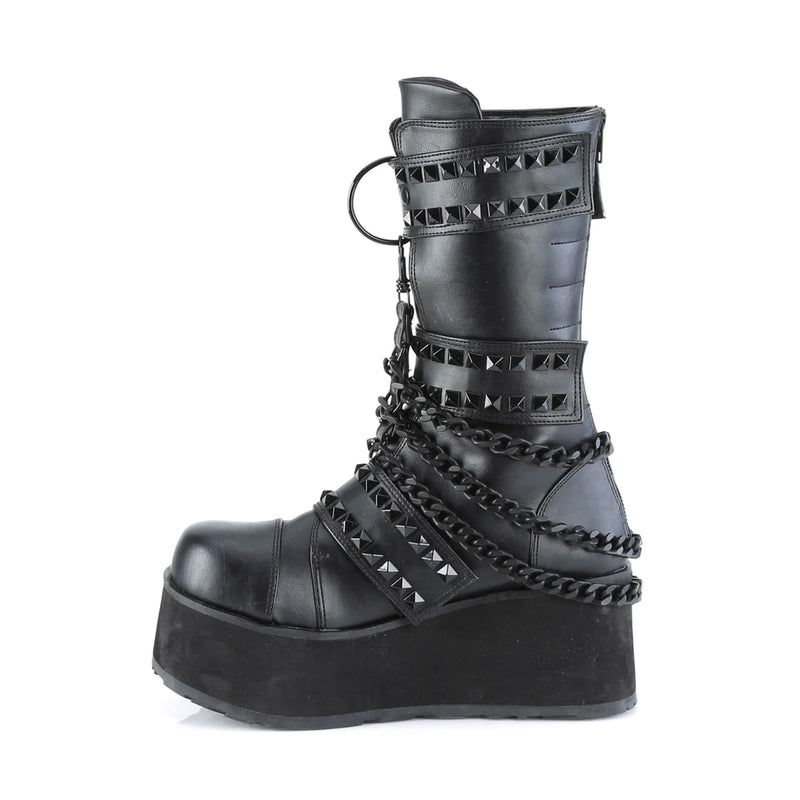 CLASSIC VEGAN LEATHER SHOES STUDDED AND HANGING CHAIN TRASHVILLE-138