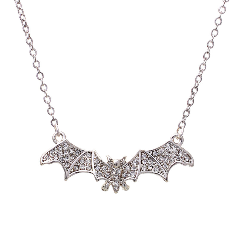 Mini Bat Necklace, Silver