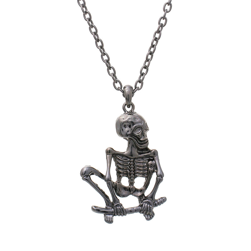 Skeleton Halloween Necklace, Black