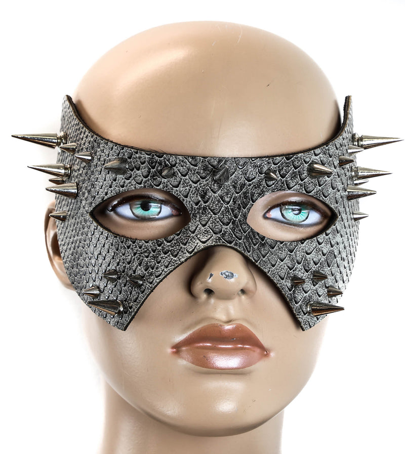 Spike Metal Mask w/ elastic band - Silver