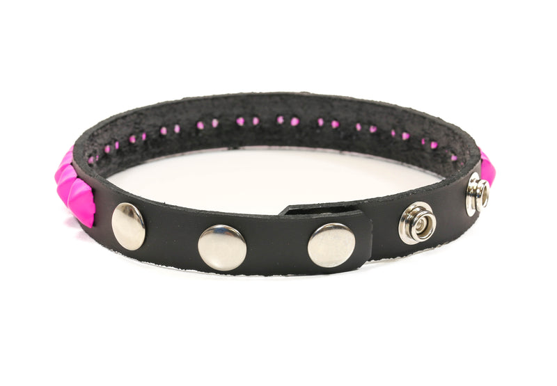Pink Stud 1 Row Black Studded Leather Armlet Armband