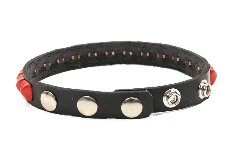 Red Stud 1 Row Black Studded Leather Armlet Armband