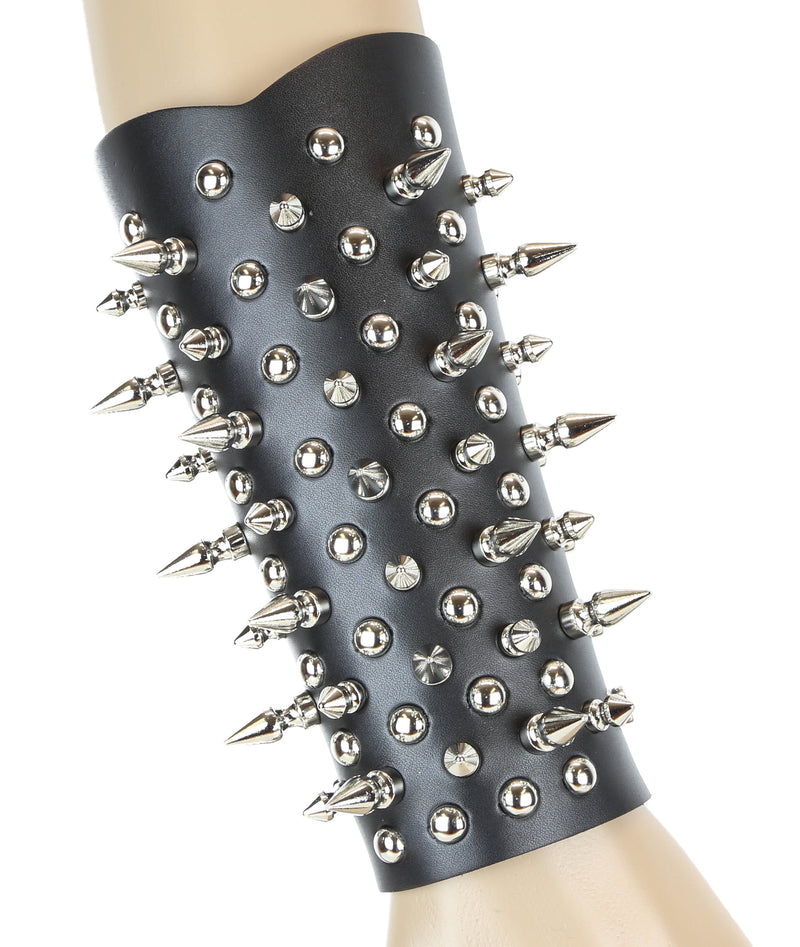 Black Armband With Spikes and Stud Rivet