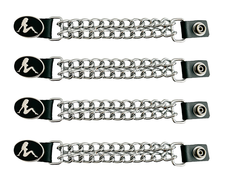 Chrome 4" Chain Vest Extender-4 Pack