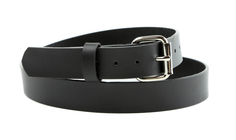 Plain Black 1 1/4" Wide Belt Genuine Leather