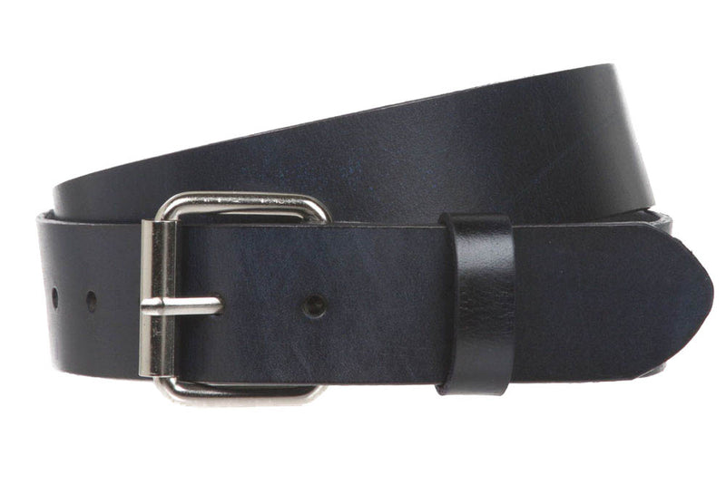 Plain Black 1 1/2" Wide Belt Genuine Leather