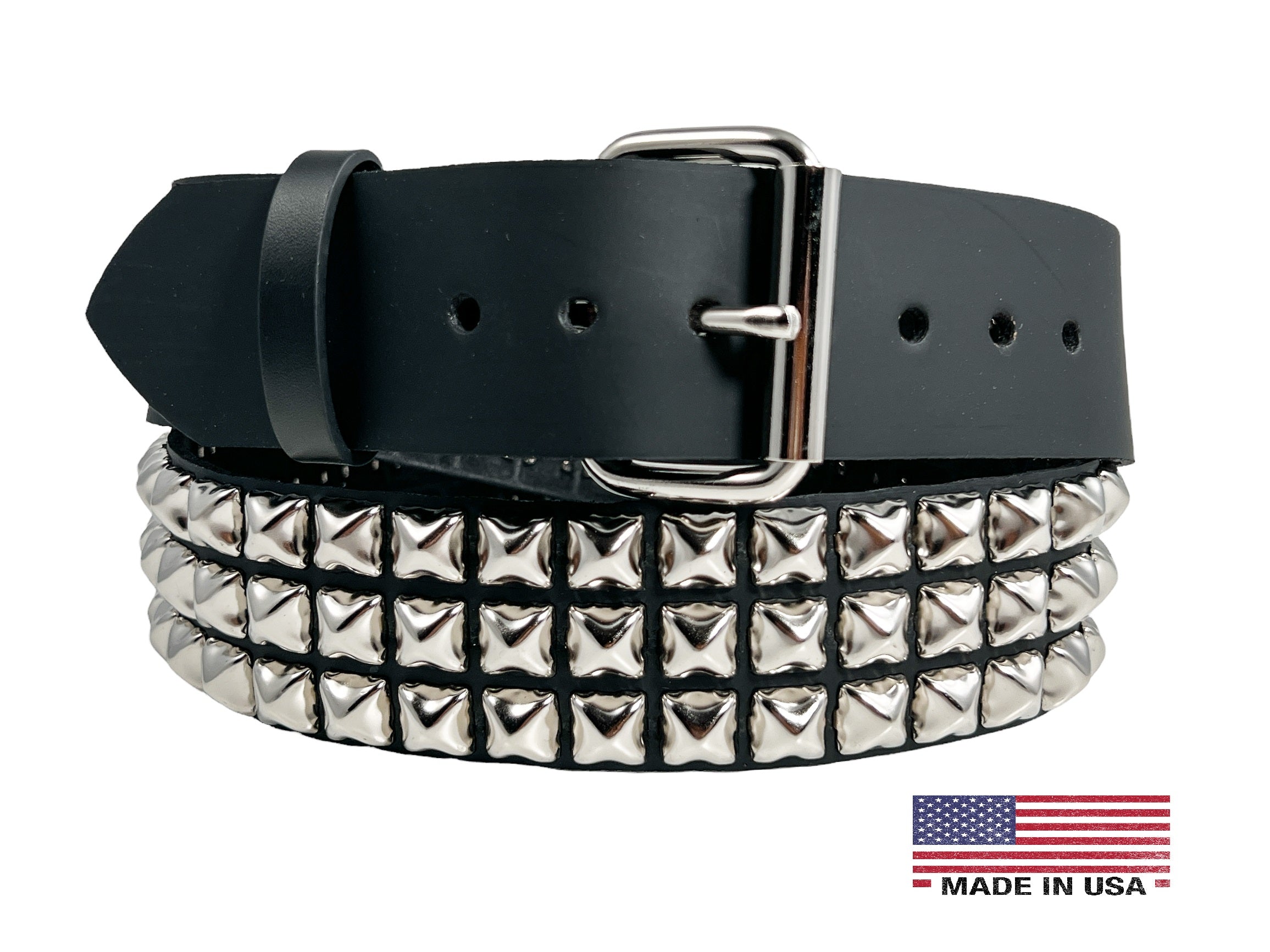 Studded Belt Genuine Leather Made in USA