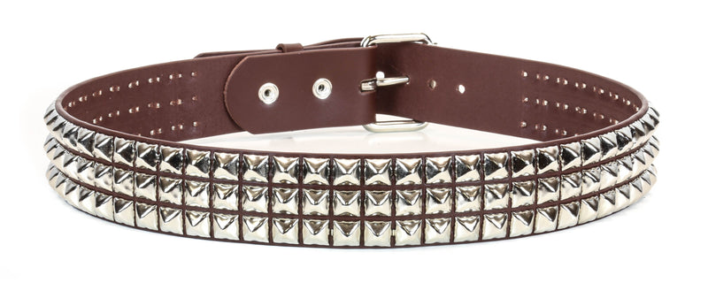 Brown Leather Studded  Punk Style Belt