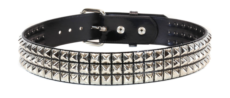 Black Shiny Patent Studded  Punk Style Belt