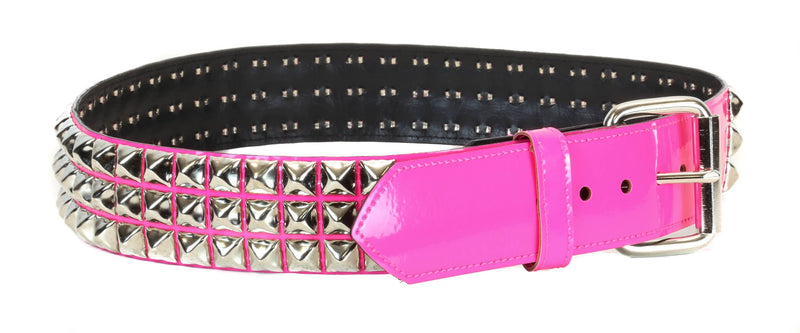 Hot pink Shiny Patent Studded  Punk Style Belt