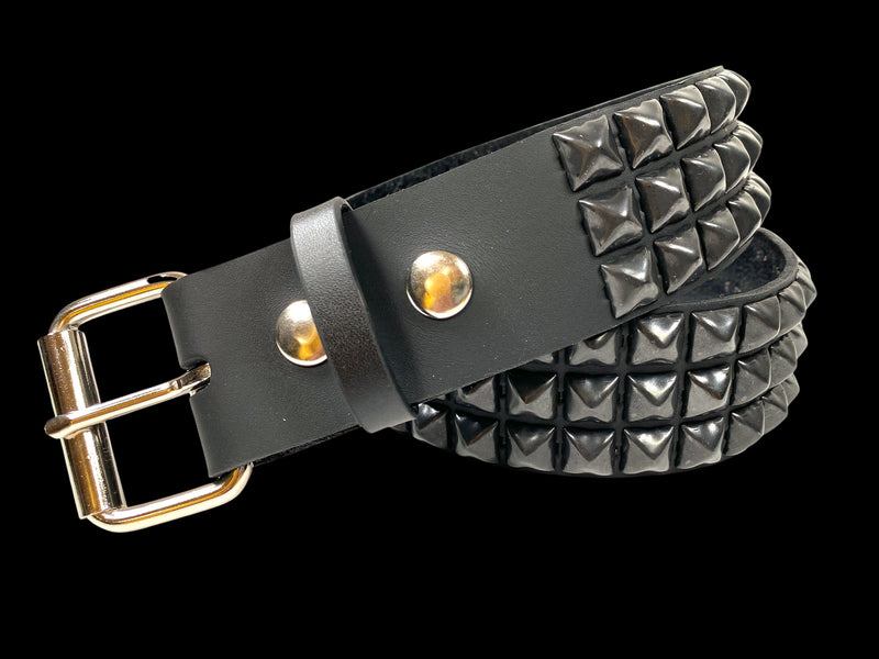 Black Pyramid Studded USA Leather Belt