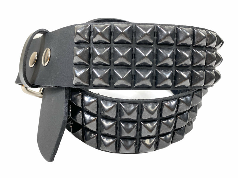 Black Pyramid Studded USA Leather Belt