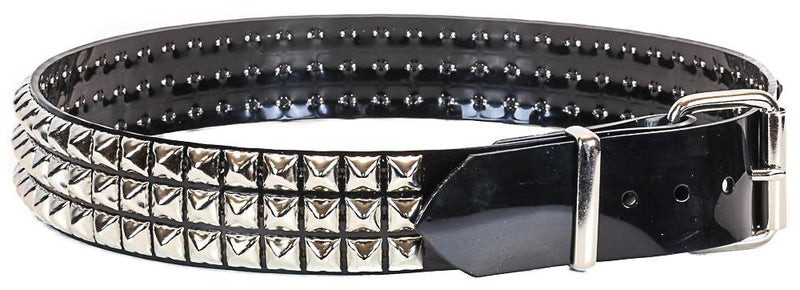 PVC Vinyl Black Studded Belt