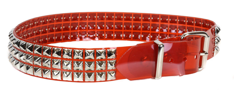 PVC Red Heavy Duty Studded Belt