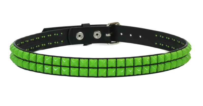 2 Row Neon Green Studded Punk Influenced Belt By Funk Plus