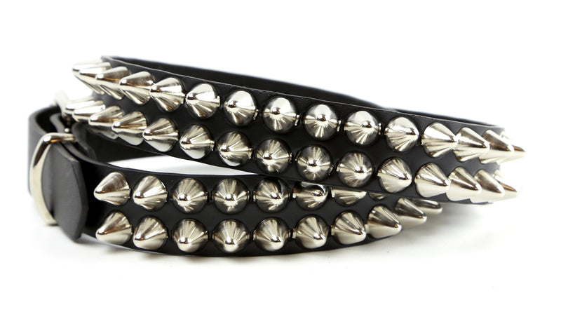 Double Row  UK77 Conehead Stud  Punk Influenced Belt By Funk Plus