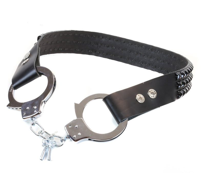 Black Studded Handcuff Belt By Funk Plus