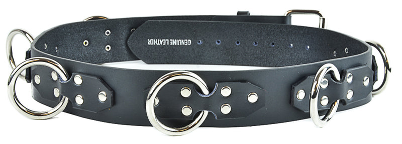 Bondage Belt Large 'O' Rings Genuine Leather