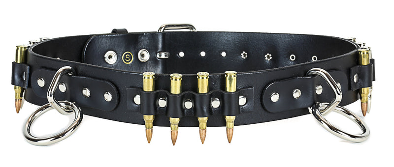 Real Bullet Bondage M16 Brass Shell Leather Belt By Funk Plus