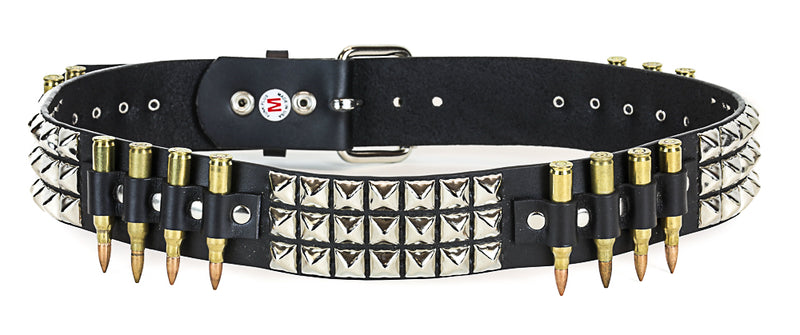 Real Bullet Bondage M16 Brass Shell Leather Belt By Funk Plus