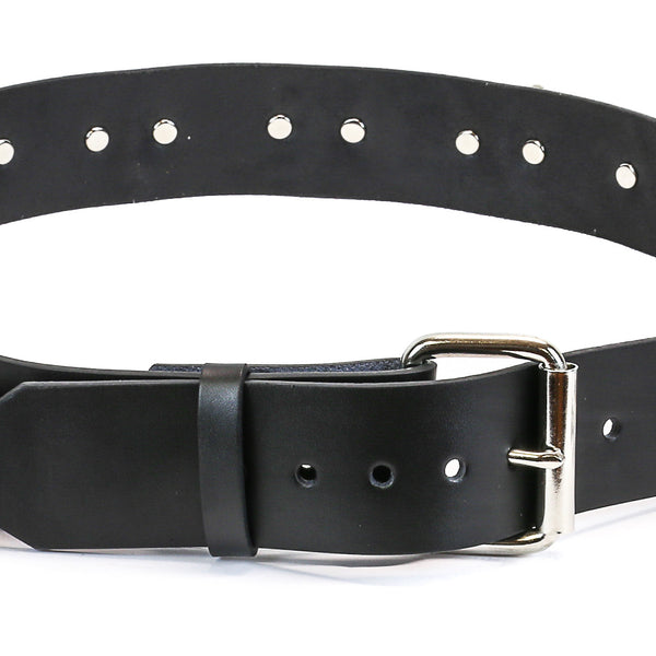 9 Ring Black Leather Bondage Belt – DeadRockers