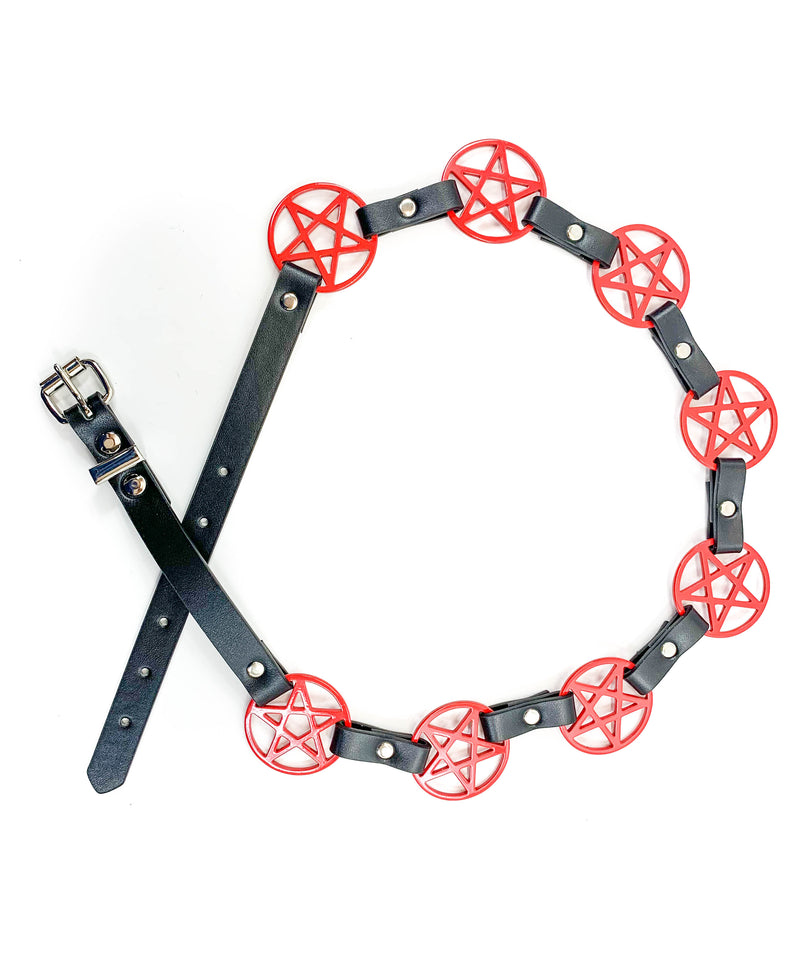 Red Pentagram Link Belt By Funk Plus