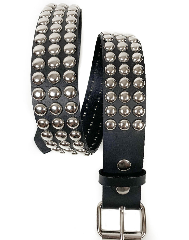 3 Row Large Round Studded Punk Influenced 1 3/4" Belt By Funk Plus