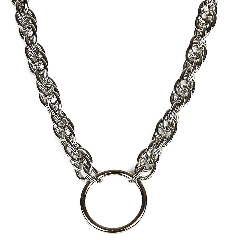 Silver Chain Ring Necklace
