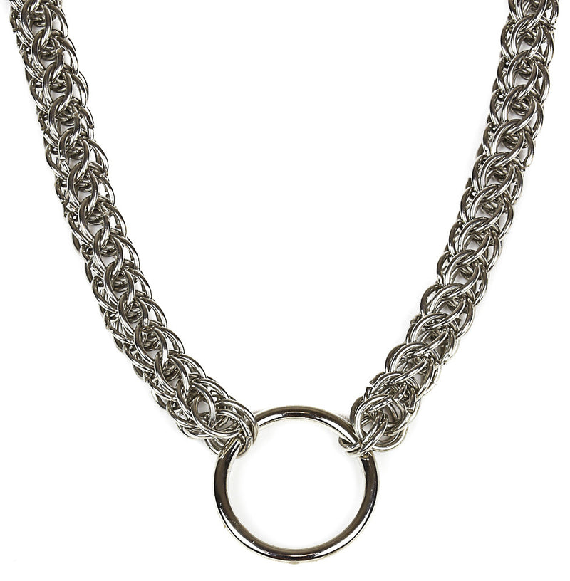 Braided Chain Ring Necklace