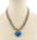 Heart Pad Lock Diamond Cut Chain Pendant Necklace Blue Pink Purple & Red