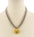 Heart Pad Lock Diamond Cut Chain Pendant Necklace Blue Pink Purple & Red