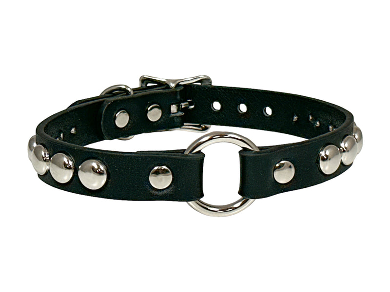 PATENT 3/4 ROUND STUDDED RING LINK CHOKER