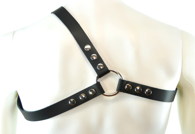 Leather Bulldog Body Harness D Rings Snap Adjustable