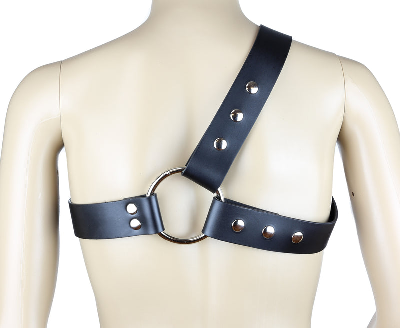 Wide 1 3/4" Leather Bulldog Body Harness D Rings Snap Adjustable