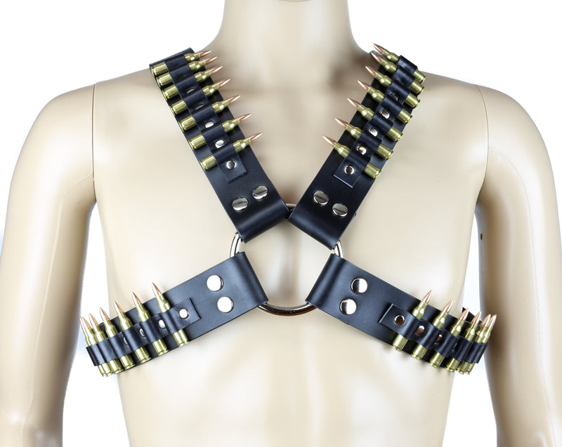 Real Brass .223 Bullet Leather Harness