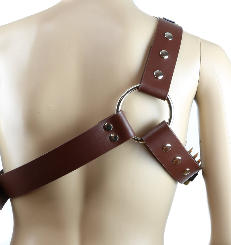 Brown Leather Real Brass .223 Bullet Leather Harness