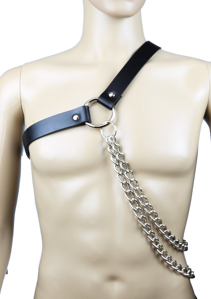 Chain And Clasp Side Leather Harness