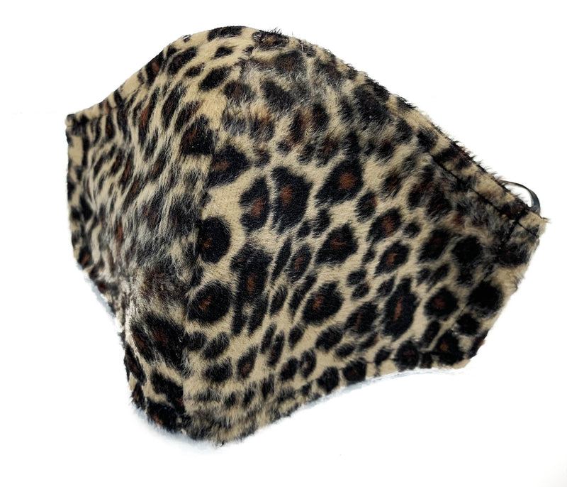 Brown Leopard Fabric Face Mask fabric face covering mask