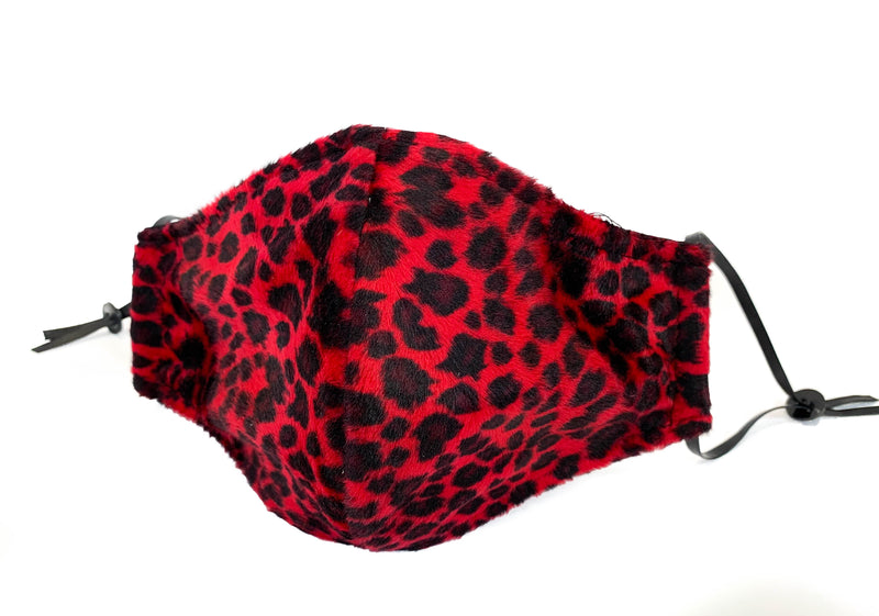 Red Leopard Fabric Face Mask fabric face covering mask