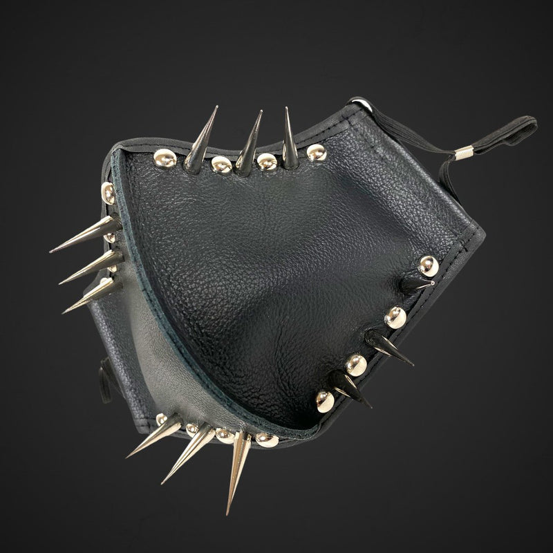 Genuine Leather Spike Face Mask