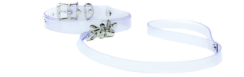 D Ring Vinyl Clear Choker With Leash