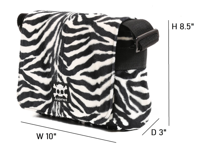 Zebra Fuzzy Small Messenger Bag